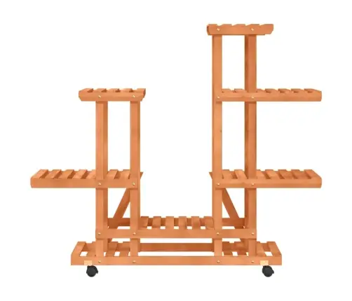 Puķu Statīvs Ar Ritenīšiem, 95X25X101 Cm, Egles Masīvkoks Vidaxl