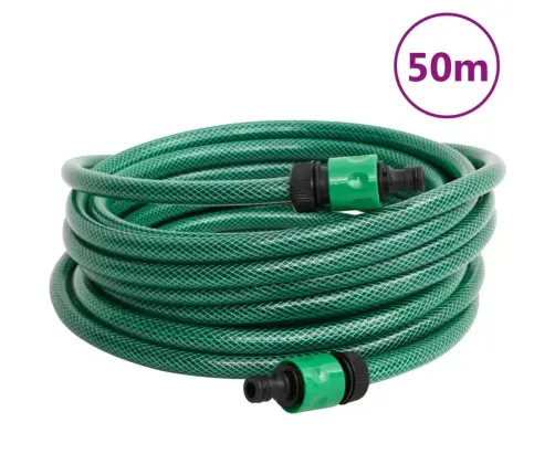 Baseina Šļūtene, Zaļa, 50 M, Pvc Vidaxl