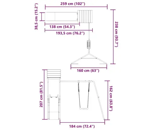 Āra Rotaļu Laukums, Impregnēts Priedes Koks Vidaxl