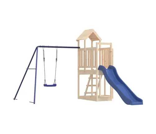 Lauko Žaidimų Aikštelės Komplektas, Pušies Medienos Masyvas