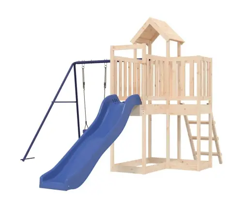 Lauko Žaidimų Aikštelės Komplektas, Pušies Medienos Masyvas