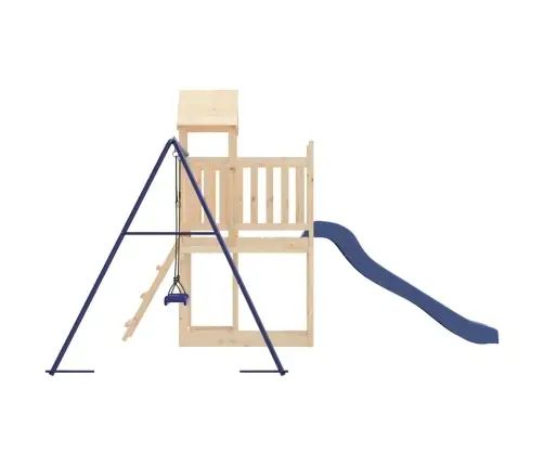 Lauko Žaidimų Aikštelės Komplektas, Pušies Medienos Masyvas