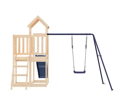 Lauko Žaidimų Aikštelės Komplektas, Pušies Medienos Masyvas