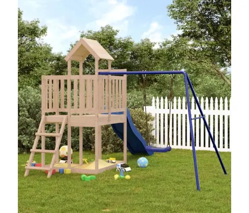 Lauko Žaidimų Aikštelės Komplektas, Pušies Medienos Masyvas