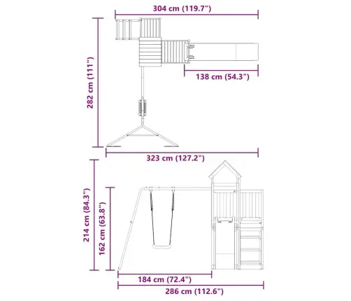 Āra Rotaļu Laukums, Impregnēts Priedes Koks Vidaxl