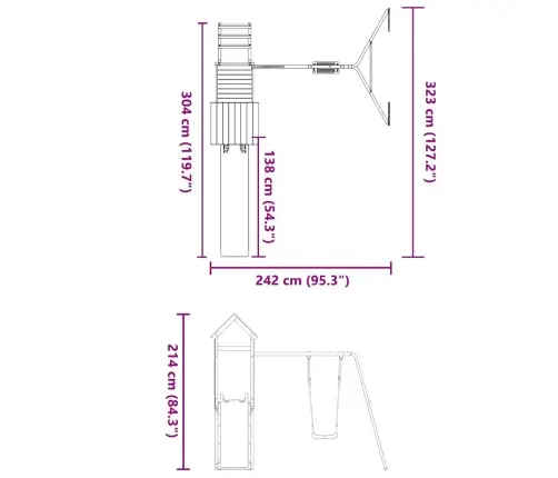 Āra Rotaļu Laukums, Duglasa Egles Masīvkoks Vidaxl