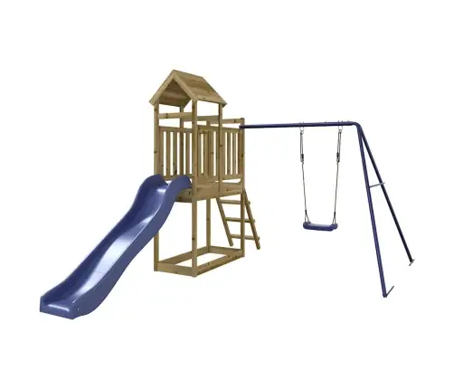 Lauko Žaidimų Aikštelės Komplektas, Impregnuota Pušies Mediena