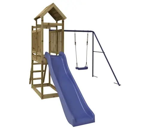 Lauko Žaidimų Aikštelės Komplektas, Impregnuota Pušies Mediena