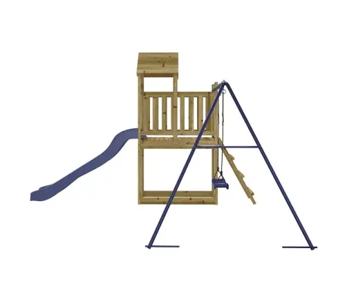 Lauko Žaidimų Aikštelės Komplektas, Impregnuota Pušies Mediena