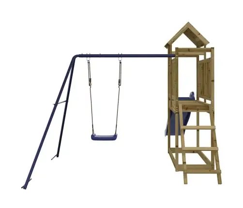 Lauko Žaidimų Aikštelės Komplektas, Impregnuota Pušies Mediena