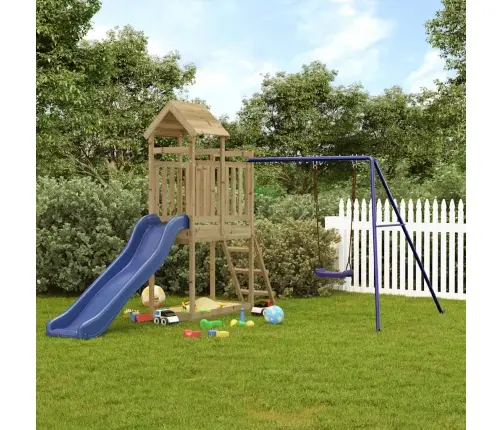 Lauko Žaidimų Aikštelės Komplektas, Impregnuota Pušies Mediena