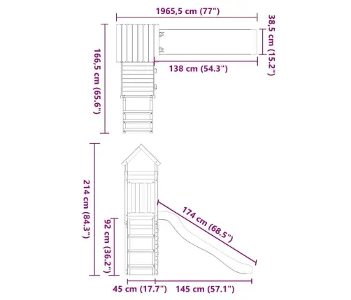 Āra Rotaļu Laukums, Impregnēts Priedes Koks Vidaxl