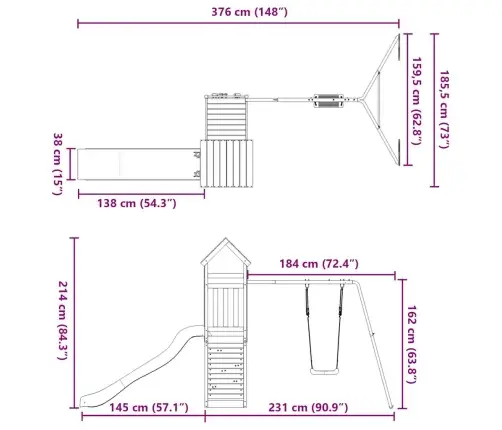 Āra Rotaļu Laukums, Impregnēts Priedes Koks Vidaxl