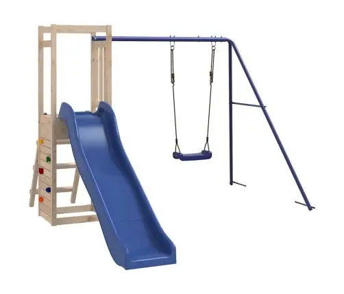 Lauko Žaidimų Aikštelės Komplektas, Pušies Medienos Masyvas