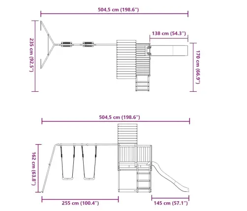Āra Rotaļu Laukums, Impregnēts Priedes Koks Vidaxl