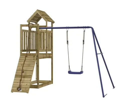 Lauko Žaidimų Aikštelės Komplektas, Impregnuota Pušies Mediena