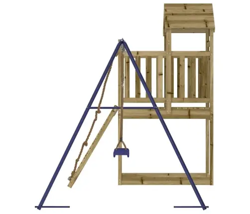 Lauko Žaidimų Aikštelės Komplektas, Impregnuota Pušies Mediena