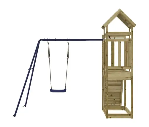 Lauko Žaidimų Aikštelės Komplektas, Impregnuota Pušies Mediena