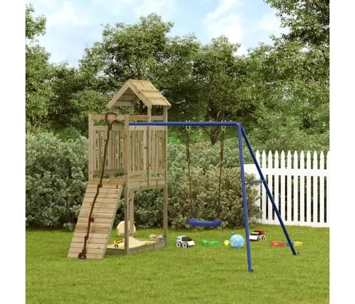 Lauko Žaidimų Aikštelės Komplektas, Impregnuota Pušies Mediena