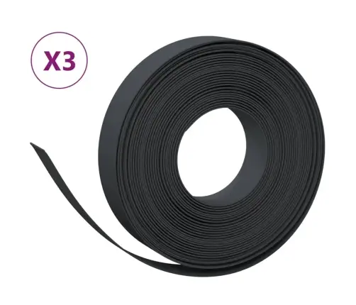Aiapiirded 3 Tk, Must, 10 M, 10 cm Polüetüleen