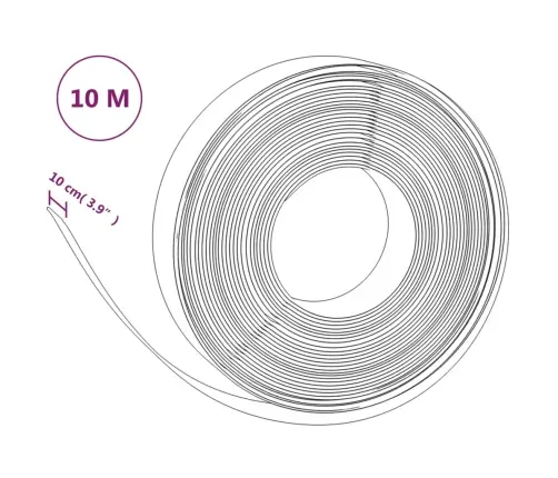 Aiapiirded 3 Tk, Must, 10 M, 10 cm Polüetüleen