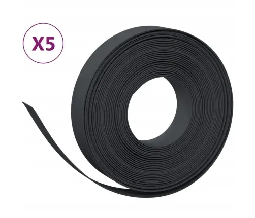Aiapiirded 5 Tk, Must, 10 M, 10 cm Polüetüleen