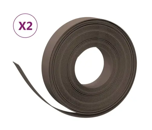 Dārza Apmales, 2 Gab., 10 M, 10 Cm, Polietilēns, Brūnas Vidaxl