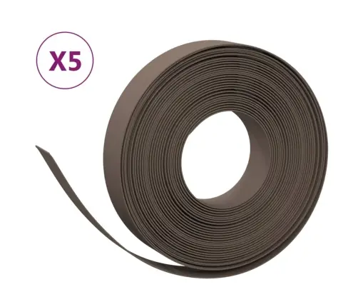 Dārza Apmales, 5 Gab., 10 M, 10 Cm, Polietilēns, Brūnas Vidaxl