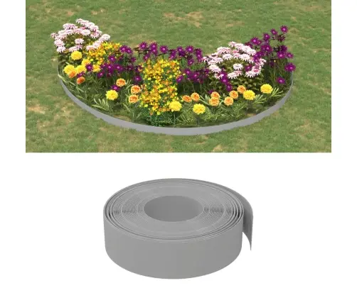 Dārza Apmales, 2 Gab., Pelēkas, 10 M, 15 Cm, Polietilēns Vidaxl