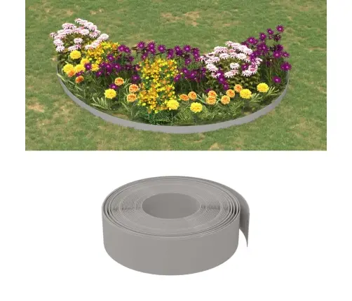 Dārza Apmales, 3 Gab., Pelēkas, 10 M, 15 Cm, Polietilēns Vidaxl