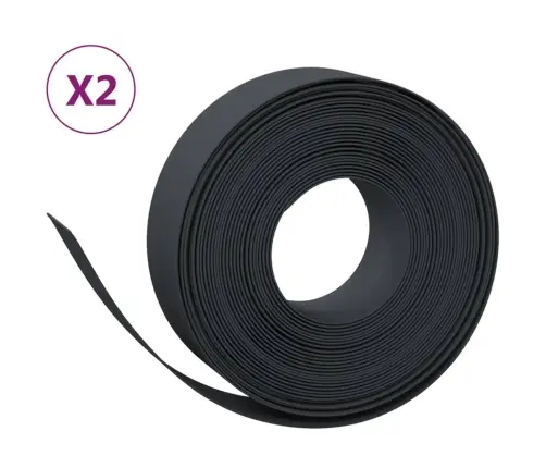 Sodo Apvadai, 2Vnt., Juodas, 10M, 15cm Polietilenas