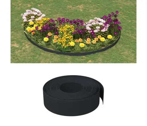 Dārza Apmales, 3 Gab., 10 M, 15 Cm, Polietilēns, Melnas Vidaxl