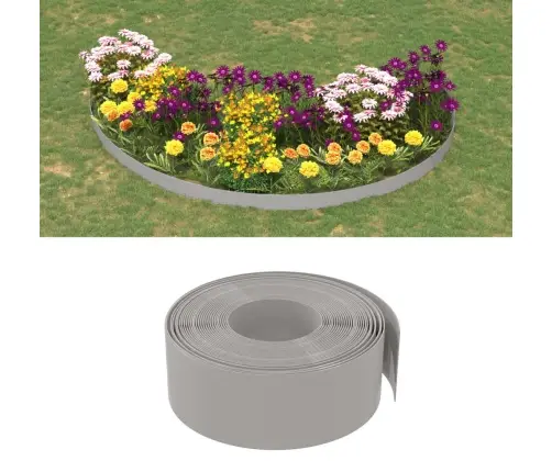 Dārza Apmales, 2 Gab., Pelēkas, 10 M, 20 Cm, Polietilēns Vidaxl