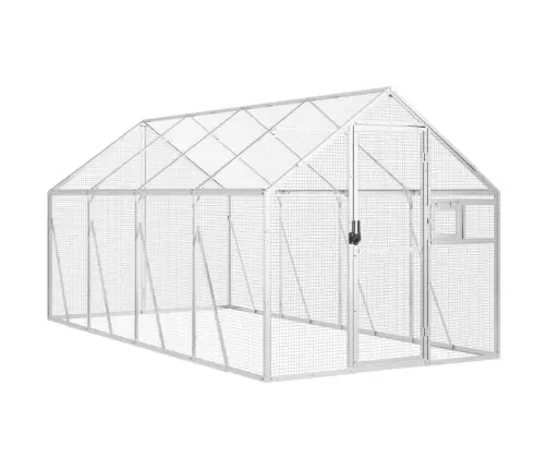 Putnu Māja, Sudraba Krāsa, 1,79X4X1,85 M, Alumīnijs Vidaxl