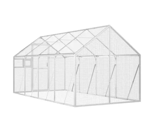 Putnu Māja, Sudraba Krāsa, 1,79X4X1,85 M, Alumīnijs Vidaxl