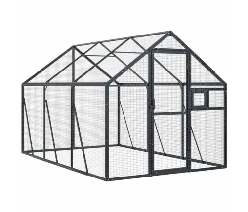 Putnu Māja, Pelēka, 1,79X3X1,85 M, Alumīnijs Vidaxl