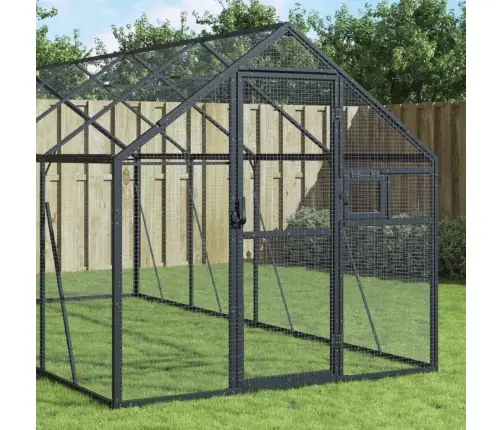 Putnu Māja, Pelēka, 1,79X6X1,85 M, Alumīnijs Vidaxl