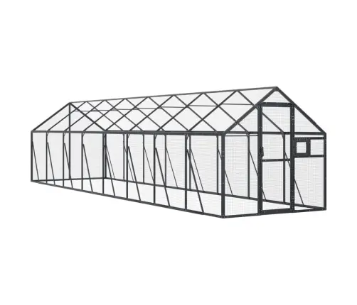 Putnu Māja, Pelēka, 1,79X8X1,85 M, Alumīnijs Vidaxl