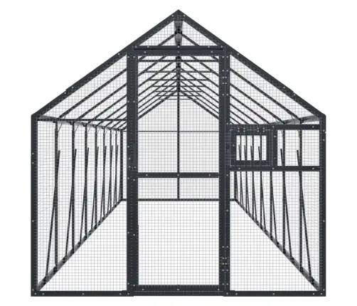 Putnu Māja, Pelēka, 1,79X8X1,85 M, Alumīnijs Vidaxl