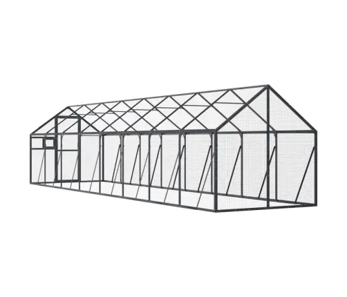 Putnu Māja, Pelēka, 1,79X8X1,85 M, Alumīnijs Vidaxl