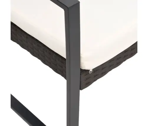 3-Daļīgs Dārza Mēbeļu Komplekts, Matrači, Brūna Pp Rotangpalma Vidaxl