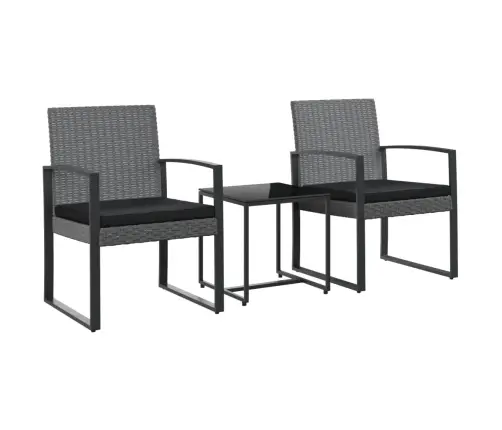 3-Daļīgs Dārza Mēbeļu Komplekts, Matrači, Pelēka Pp Rotangpalma Vidaxl