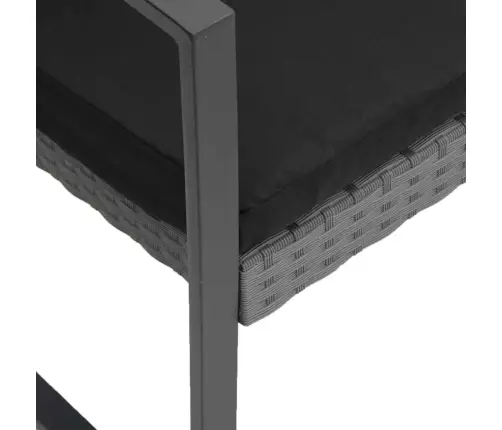 3-Daļīgs Dārza Mēbeļu Komplekts, Matrači, Pelēka Pp Rotangpalma Vidaxl