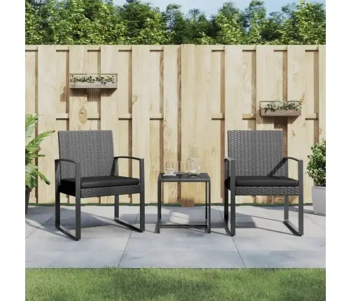 3-Daļīgs Dārza Mēbeļu Komplekts, Matrači, Pelēka Pp Rotangpalma Vidaxl