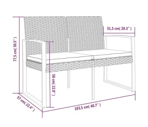 2-Kohaline Aiapink Patjadega, Pruun, Pp-Rotang