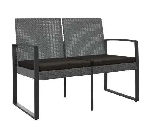 Dvivietis Sodo Suoliukas Su Pagalvėlėmis, Pilkas, Pp Ratanas