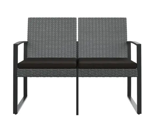 Dvivietis Sodo Suoliukas Su Pagalvėlėmis, Pilkas, Pp Ratanas