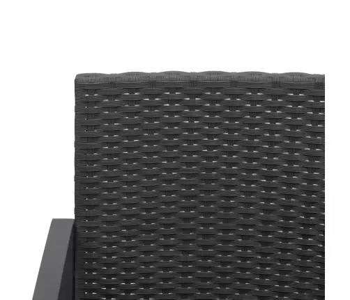 Trivietis Sodo Suoliukas Su Pagalvėlėmis, Juodas, Pp Ratanas