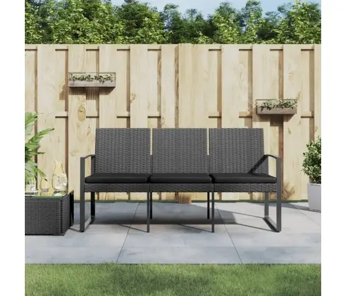 Trivietis Sodo Suoliukas Su Pagalvėlėmis, Pilkas, Pp Ratanas