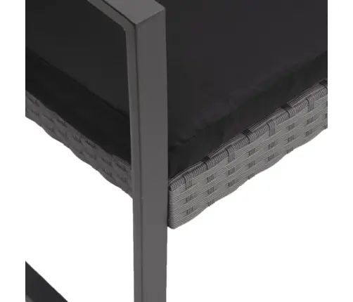 5-Osaline Aia Söögimööbli Komplekt Patjadega, Tumehall, Pp